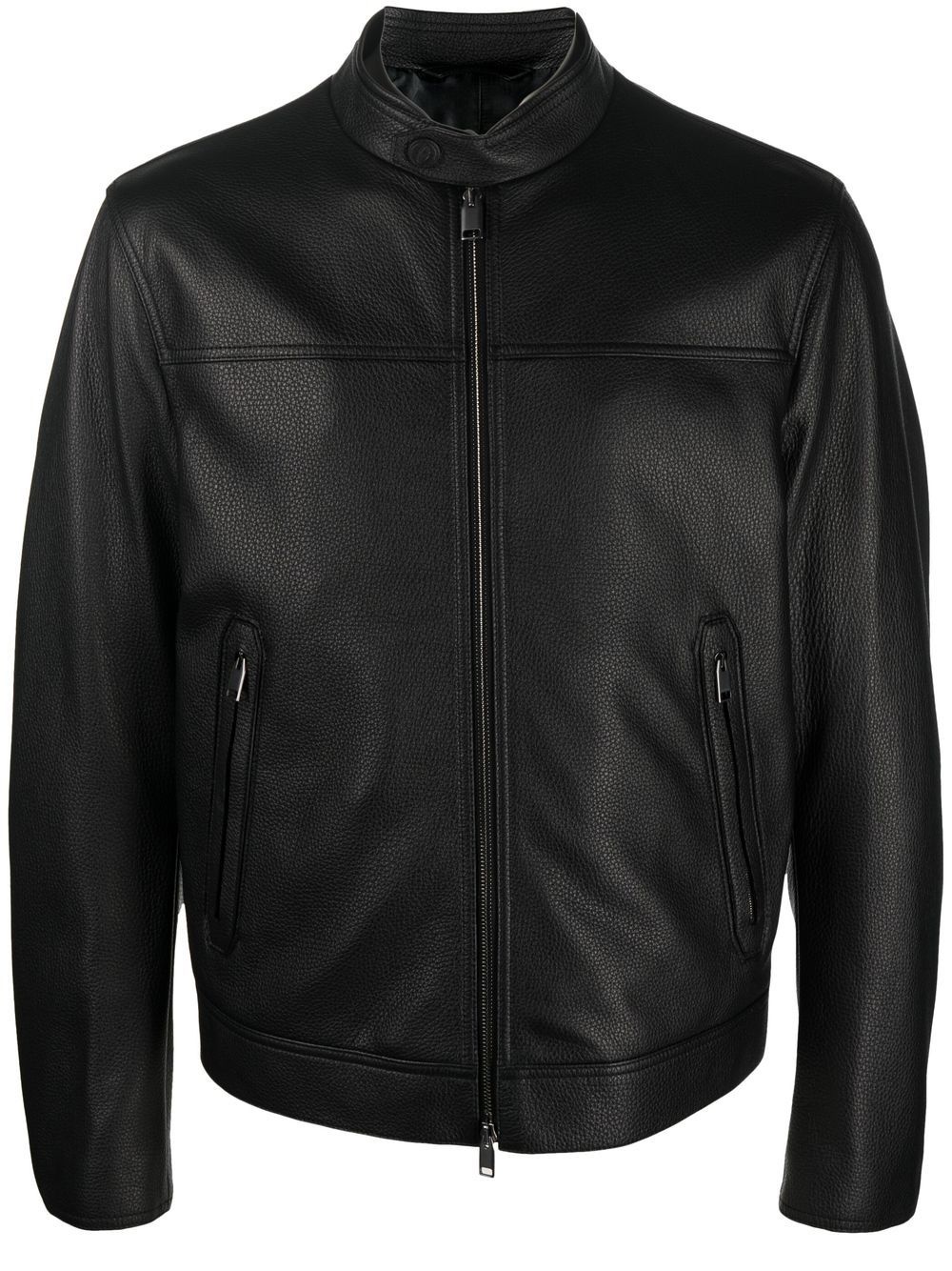 ZIP-FRONT LEATHER JACKET - 1