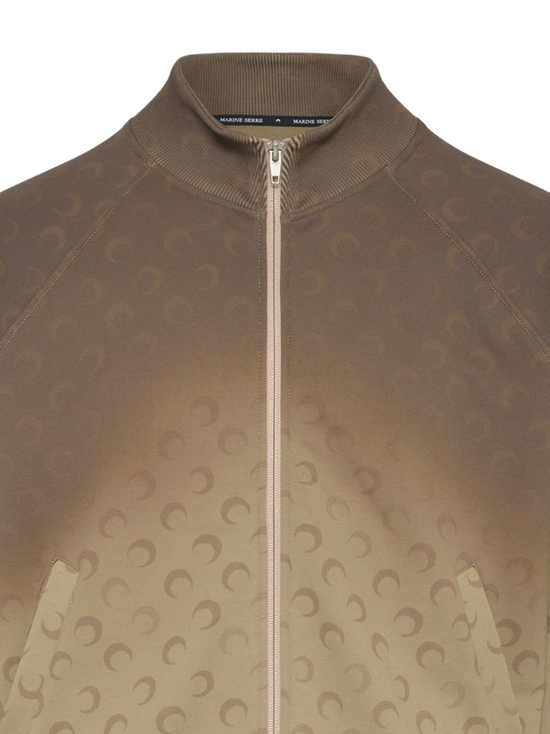 Marine Serre Moon-print zip-up sweater outlook
