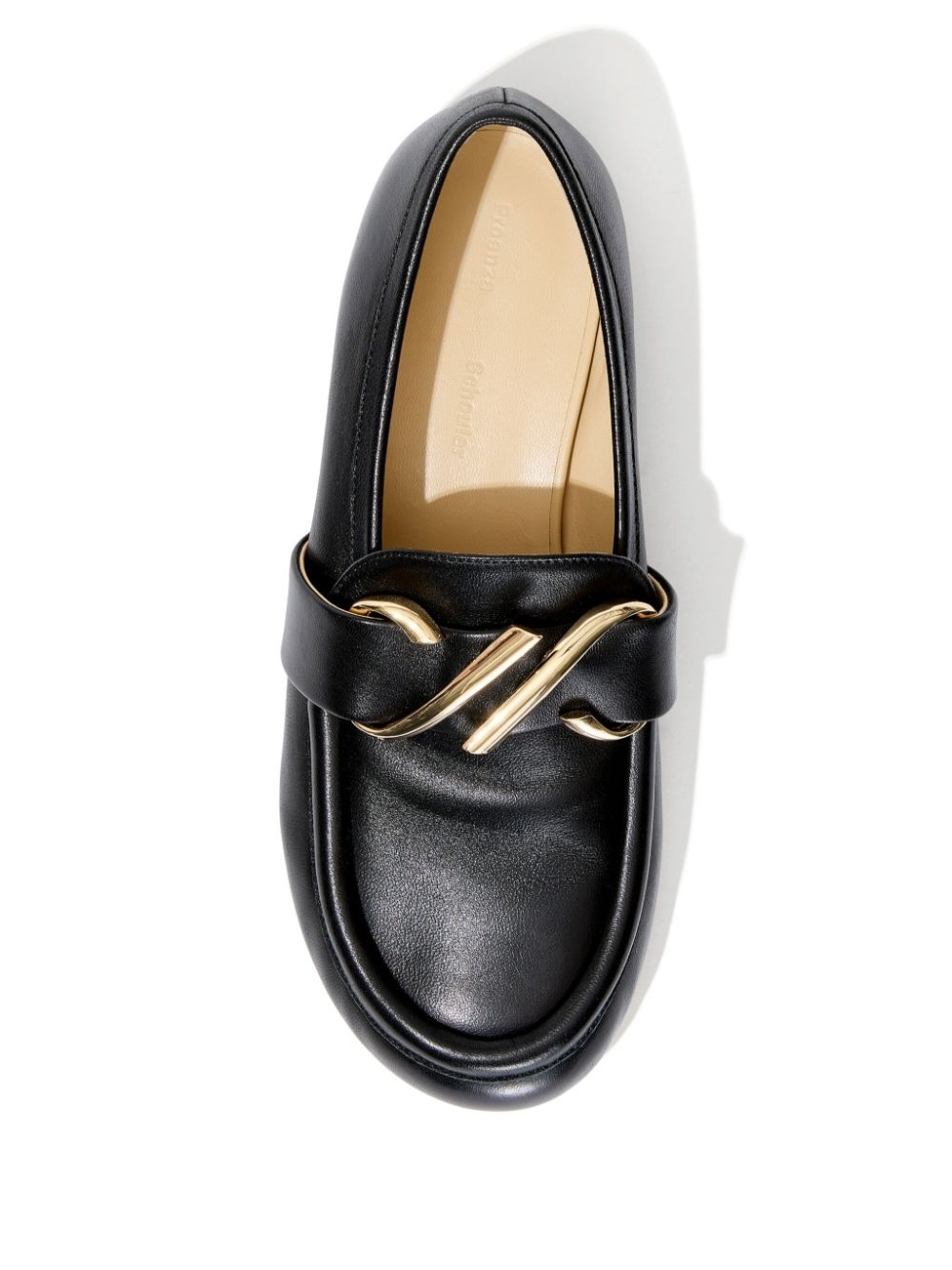 monogram-plaque embossed-leather loafers - 4