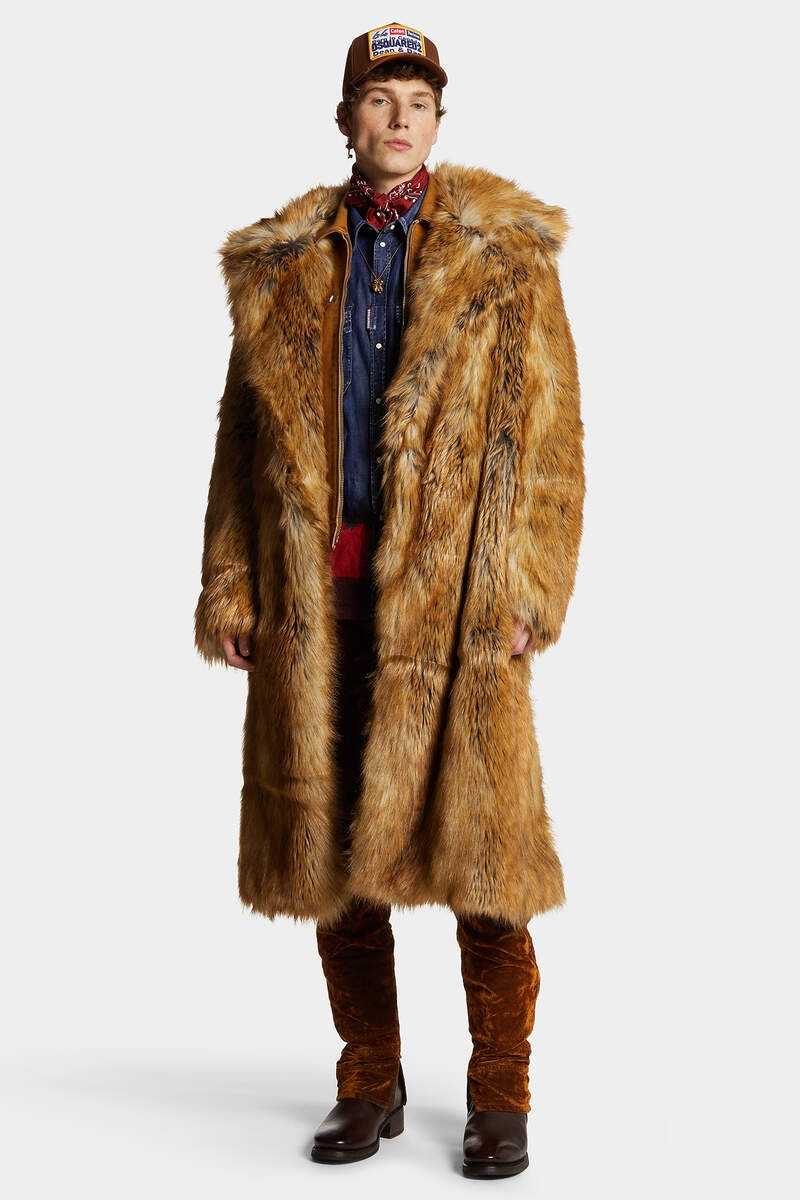 FAUX FUR LONG COAT 3