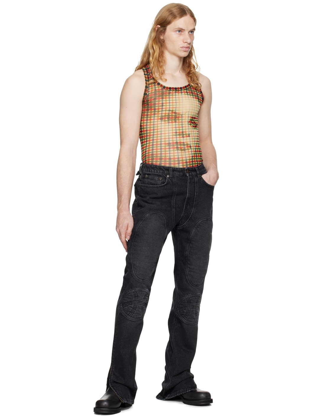 Black 'The Lace-Up Denim' Jeans - 4