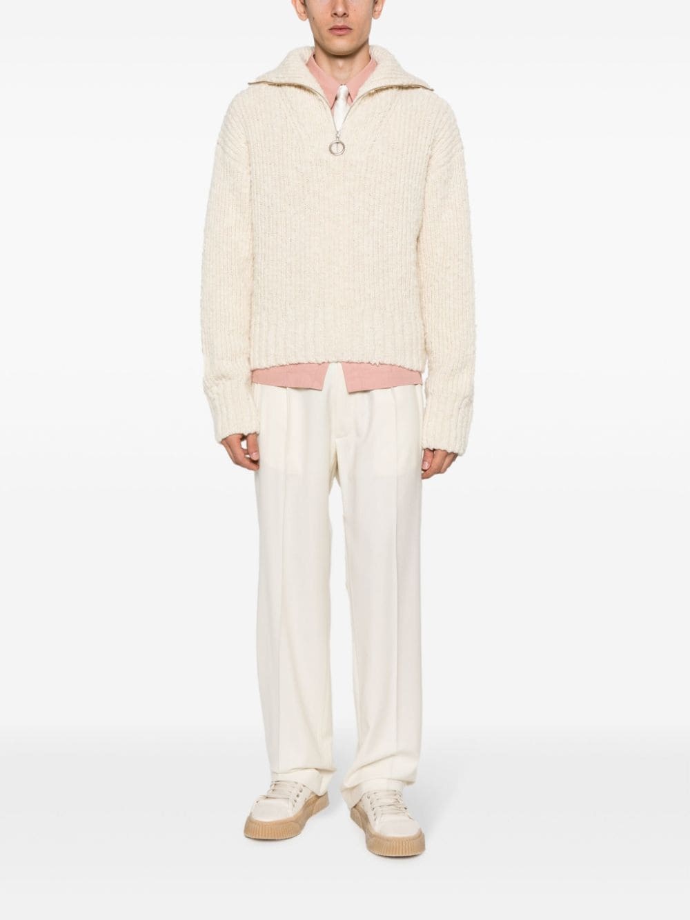 brushed half-zip jumper - 3