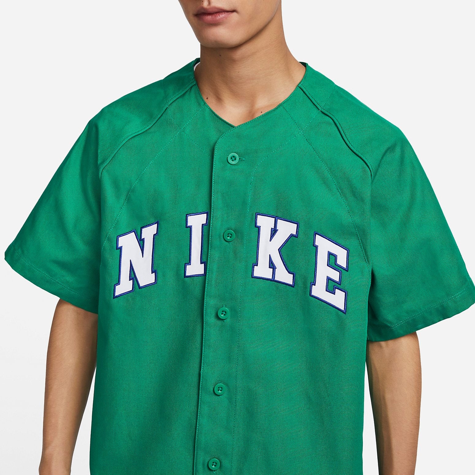 Nike Apricot Button Baseball Shirt 'Green' FQ7001-365 - 3