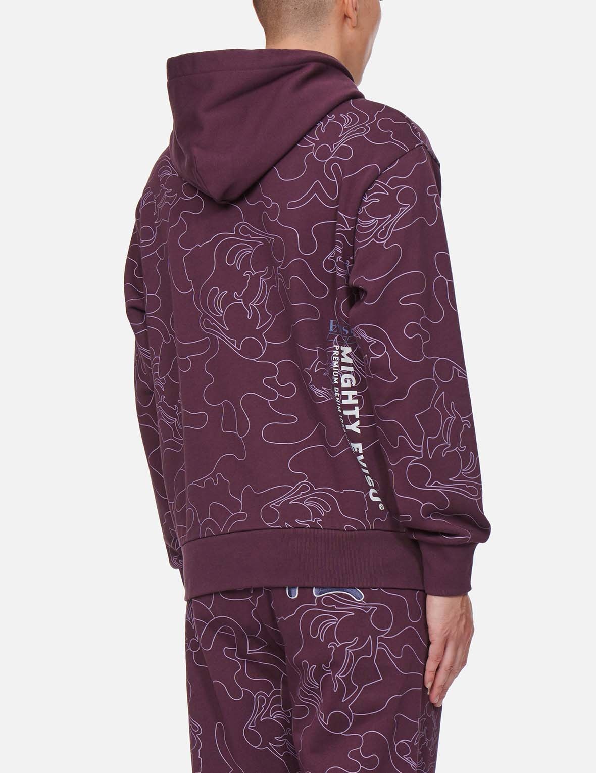 ALLOVER LINEAR CAMOUFLAGE PRINT HOODED SWEATSHIRT - 4