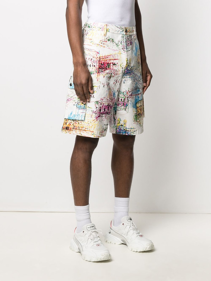 Roman sketches-print Bermuda shorts 3