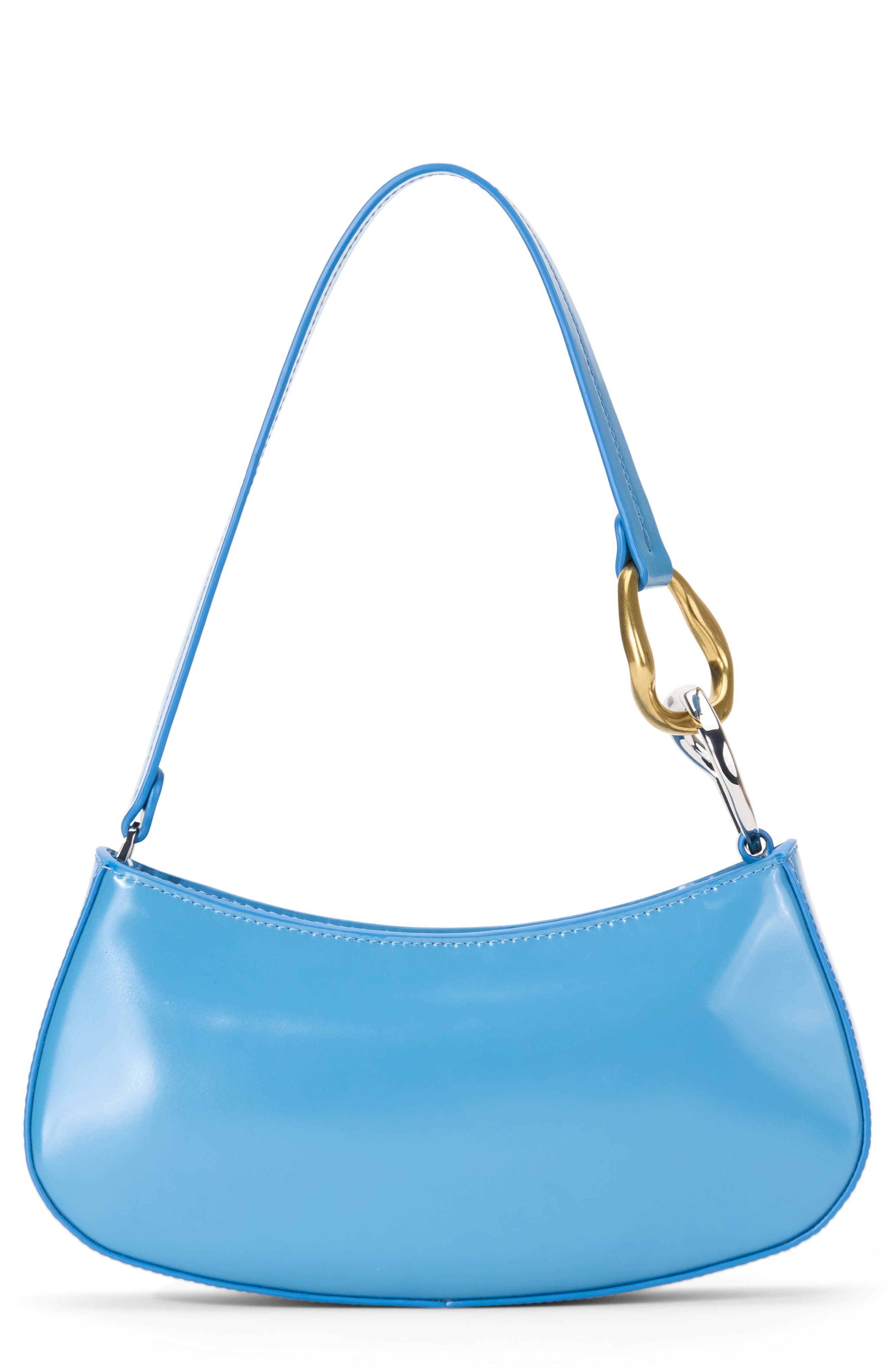 STAUD Ollie Leather Shoulder Bag in Staud Blue at Nordstrom - 1