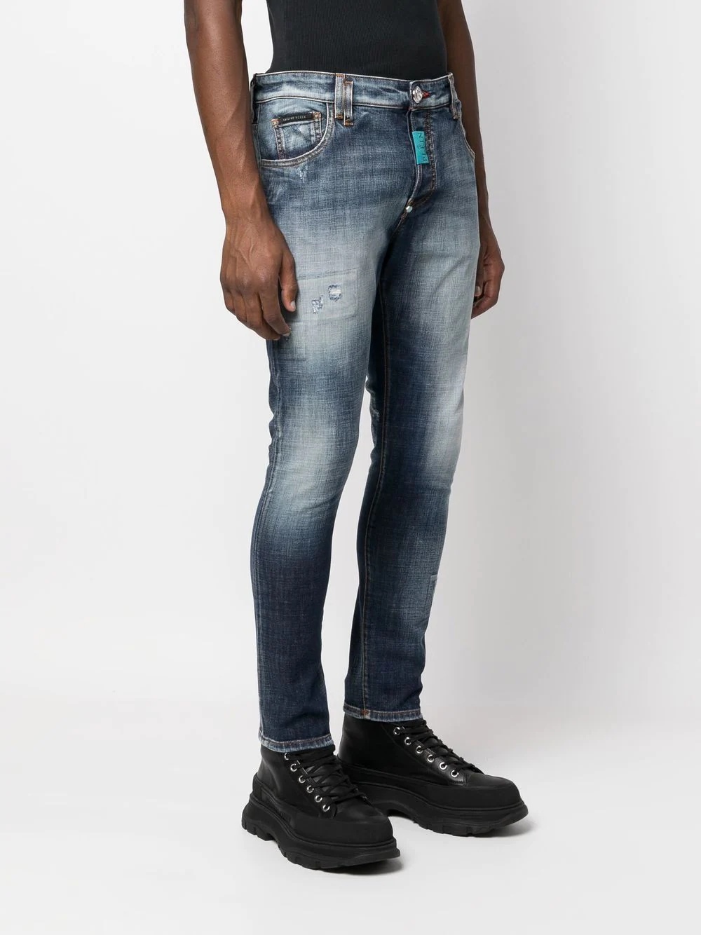 stonewashed skinny-cut jeans - 3