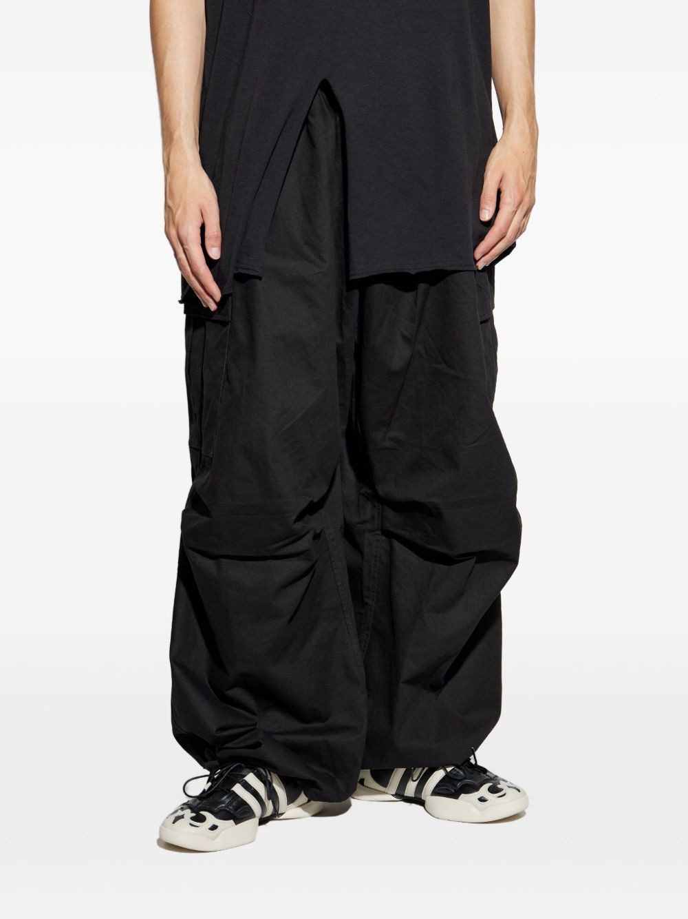 drawstring cargo-pocket trousers - 3