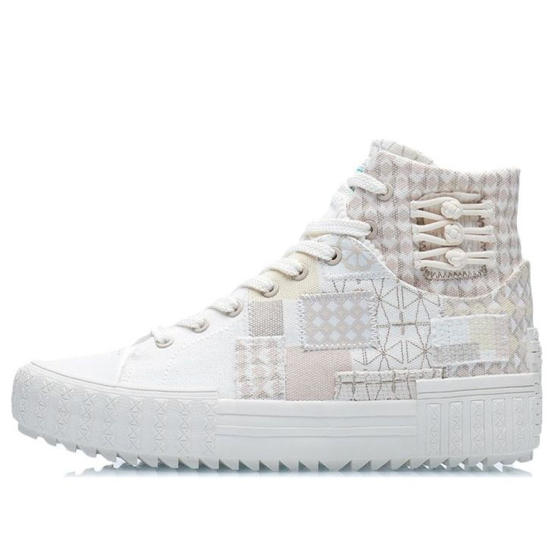 Li-Ning CF WuXing Canvas Hi Shoes 'White Grey' AGCR490-3 - 1