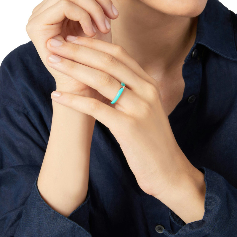 DoDo GOLD PLATED SILVER & ENAMEL RONDELLE RING outlook