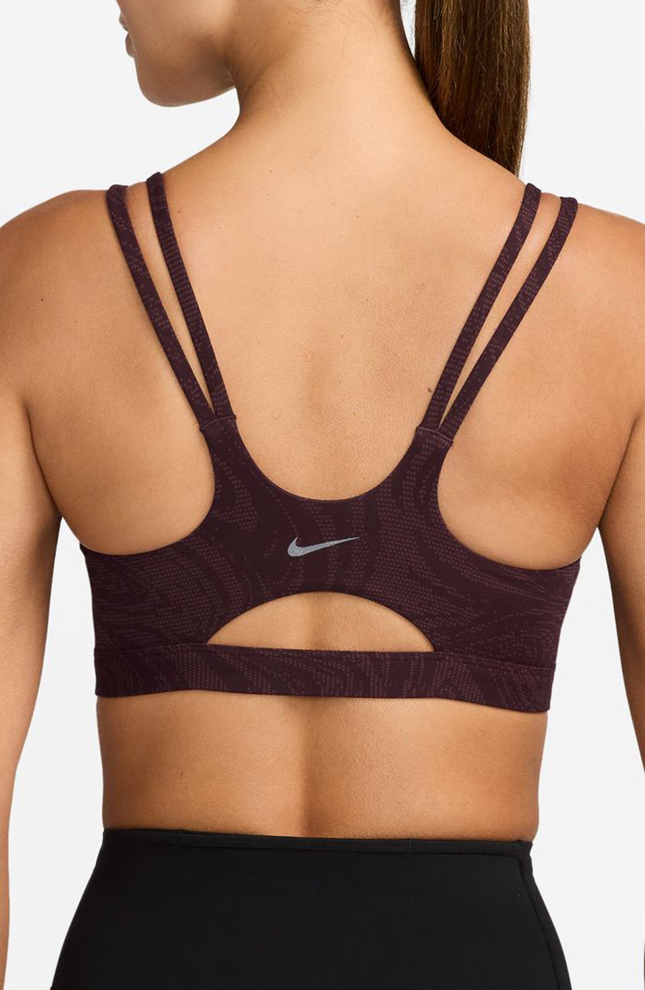 Nike Zenvy Dri-FIT Strappy Sports Bra in Burgundy Crush/Dark Team Red at Nordstrom - 2