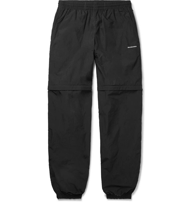 Tapered Zip-Off Crinkled-Nylon Track Pants - 1