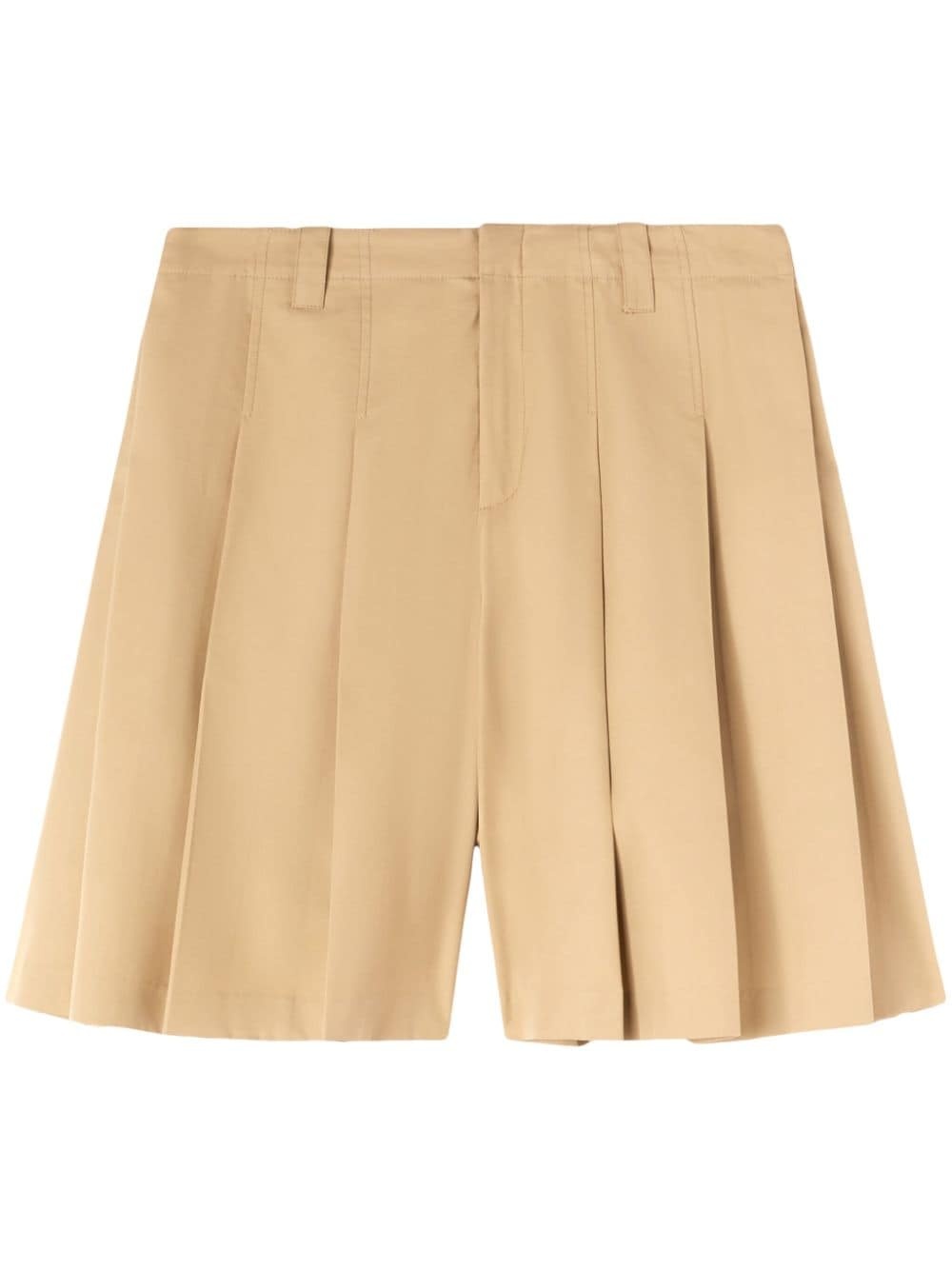 pleated cotton shorts - 1