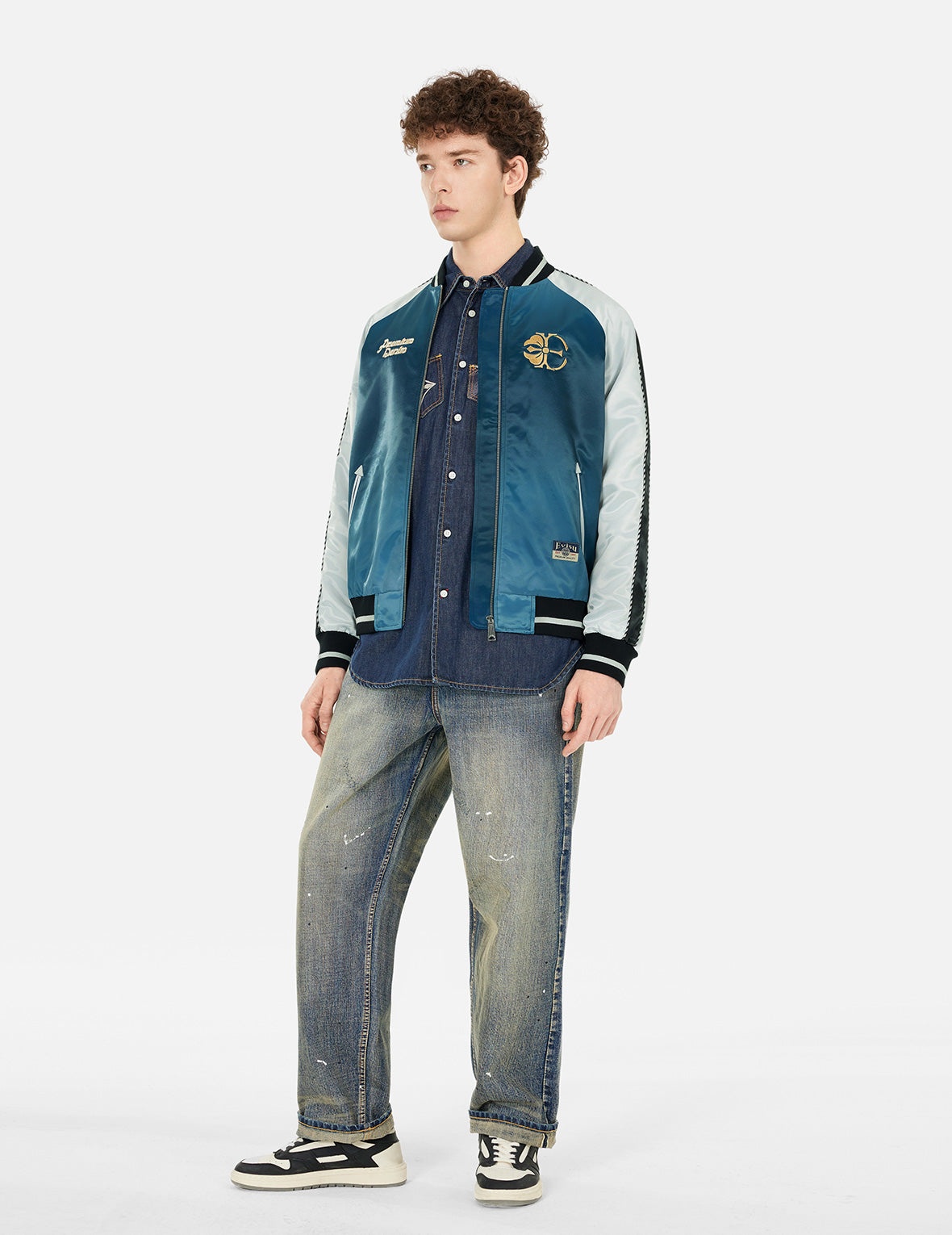 Hakutaku Embroidery Regular Fit Souvenior Jacket - 4