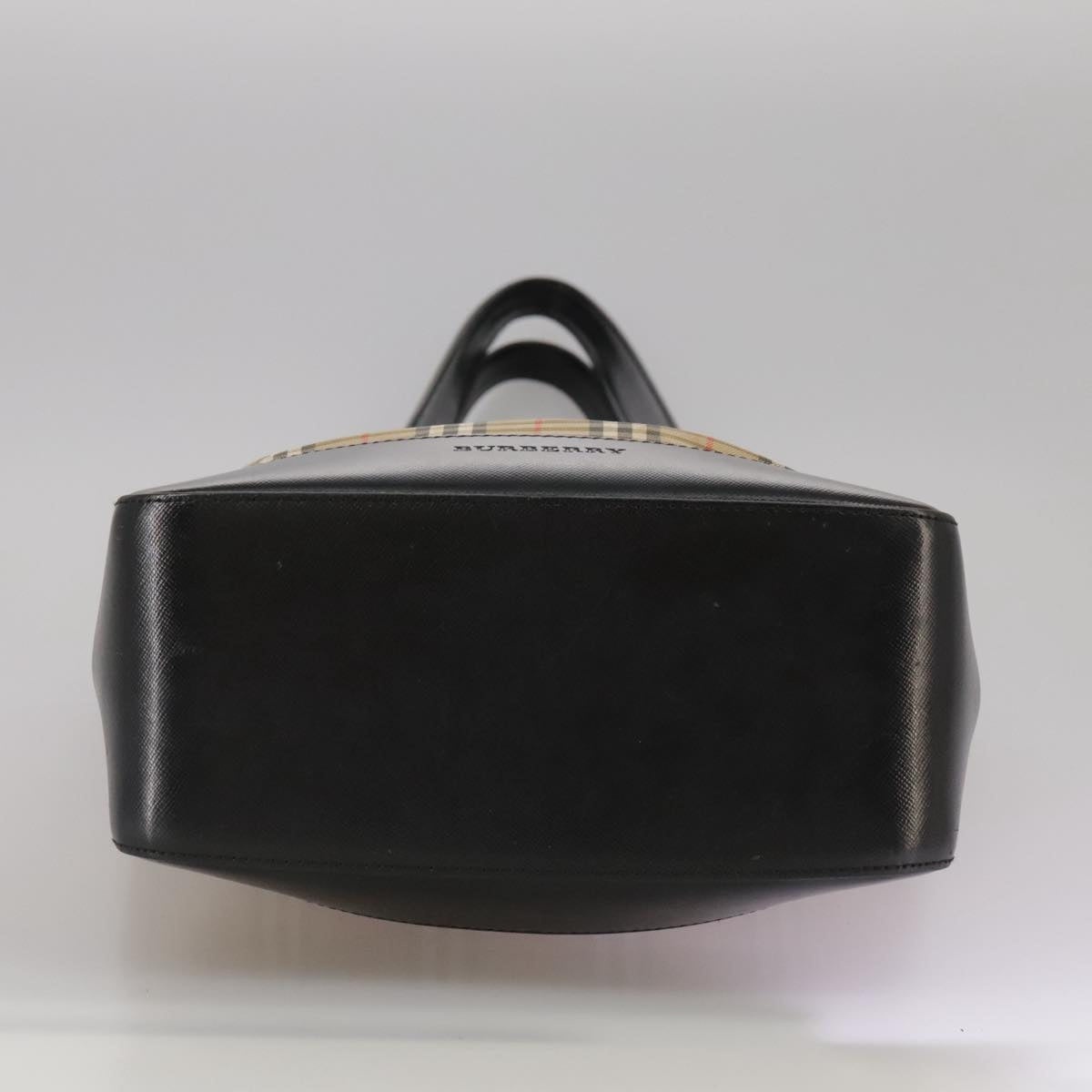 Burberry Nova Check Tote Bag Canvas Leather Beige Black Gold - 5