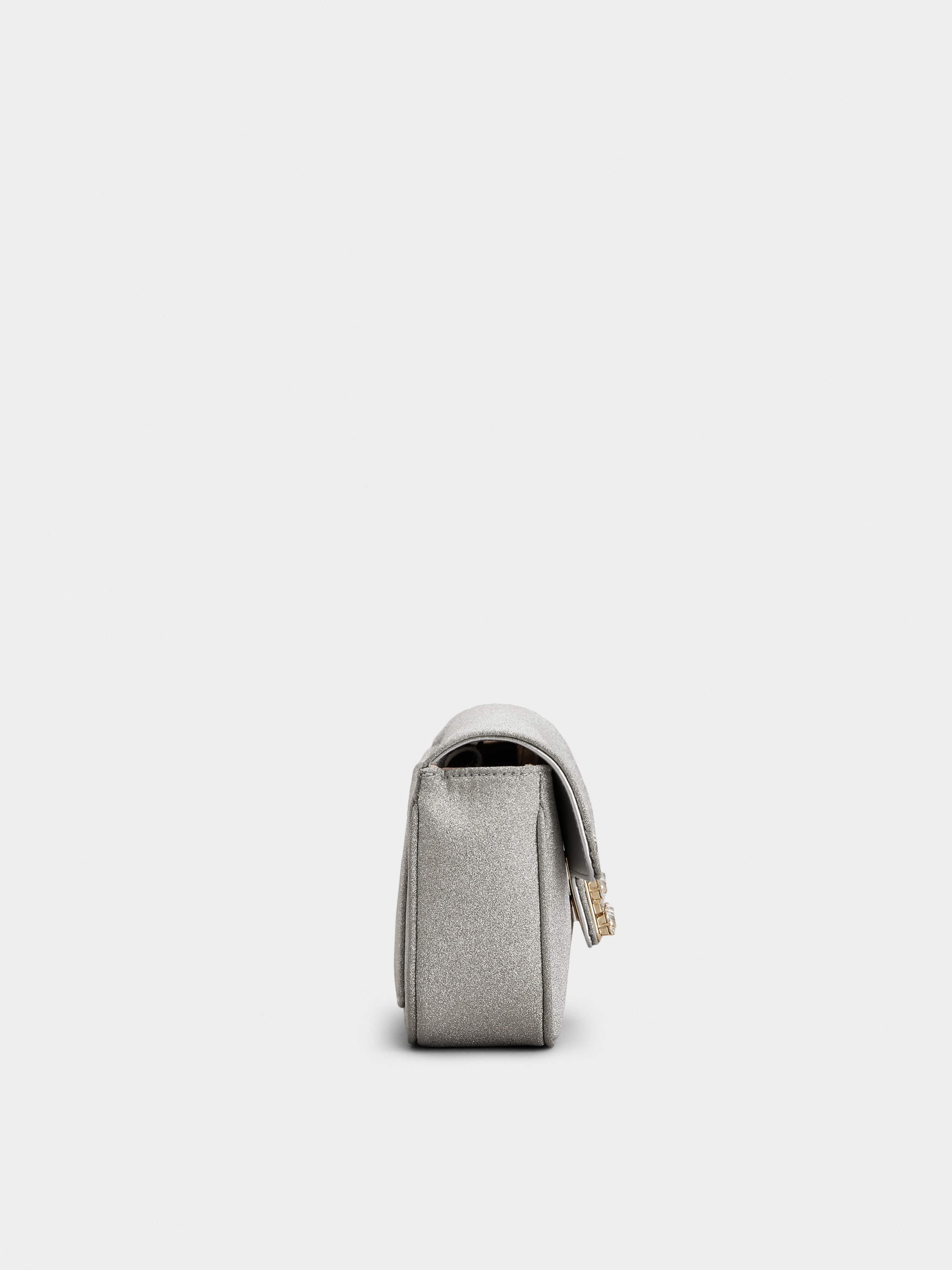 Jeu de Fille Strass Buckle Clutch Bag in Glitter Fabric - 4