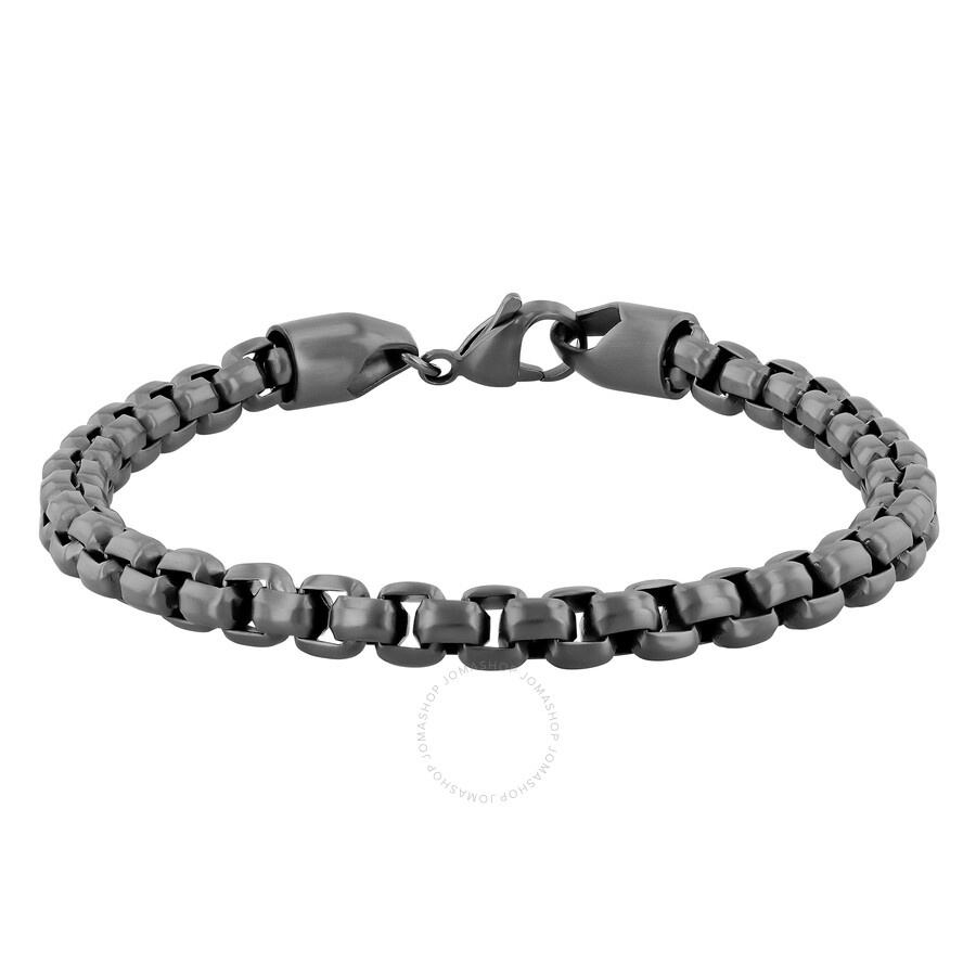 Robert Alton - Robert Alton Matte Grey Stainless Steel Chain and Bracelet 2-Piece Set - 5