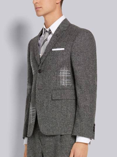 Thom Browne Medium Grey Donegal Tweed Mending Stitch Embroidery Classic Sport Coat outlook