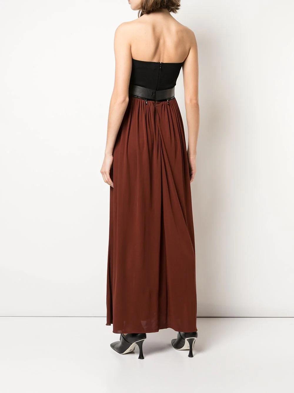 strapless pleated dress - 4