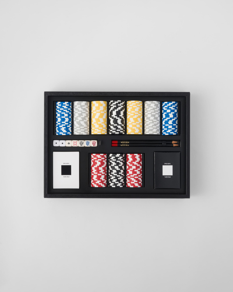 Saffiano leather poker set 1