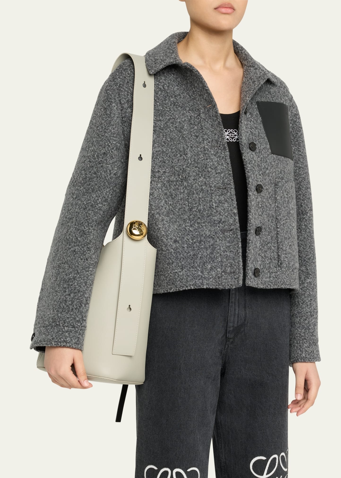 Anagram Pebble Leather Bucket Bag - 2
