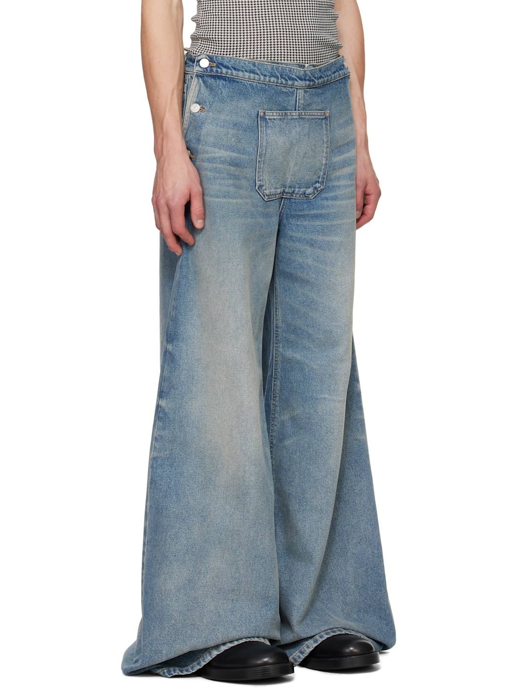 Blue One Pocket Baggy Jeans - 2