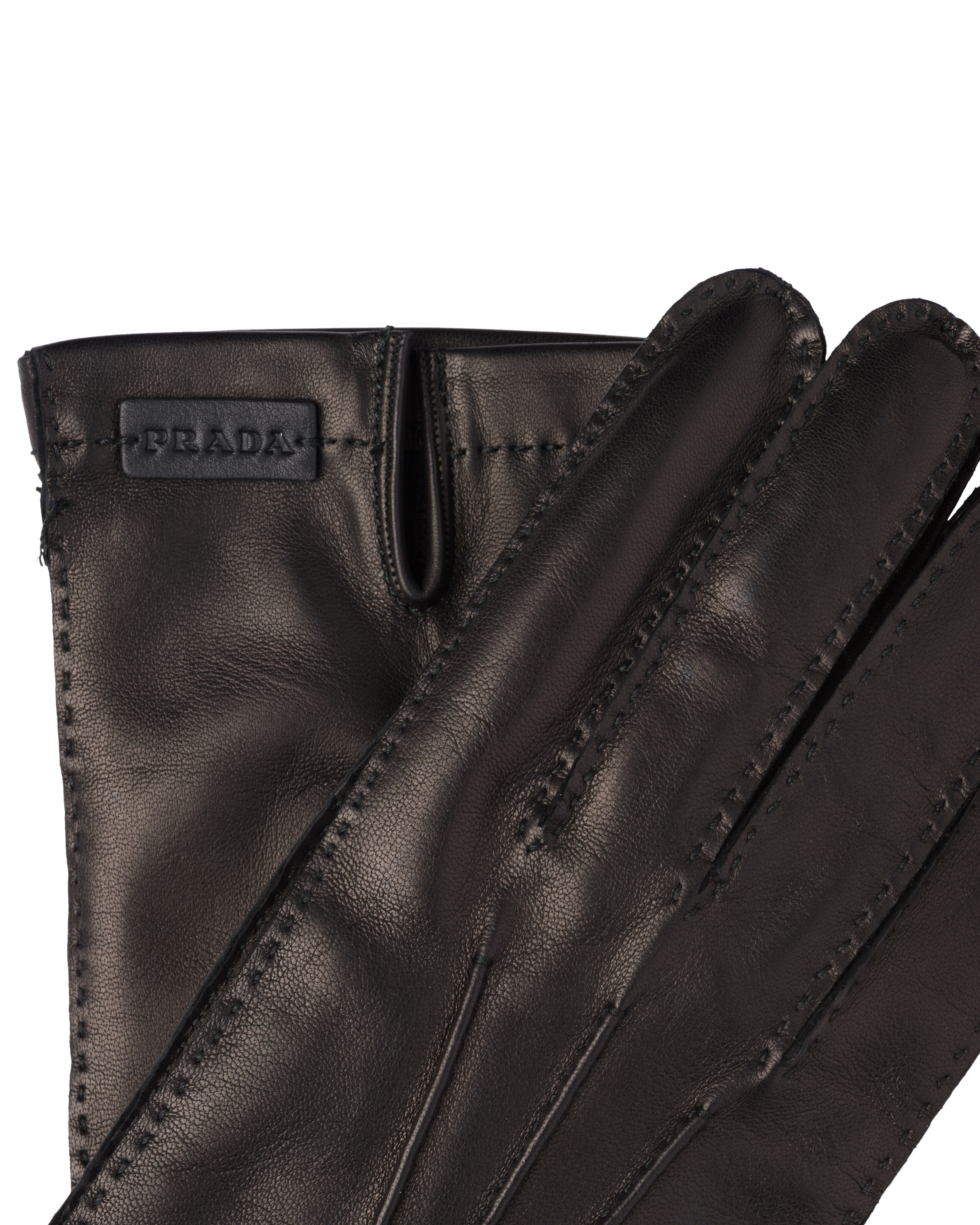 Leather and cashmere gloves - 2