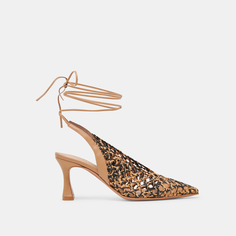 GESICA HEELS BLACK NATURAL WOVEN 1