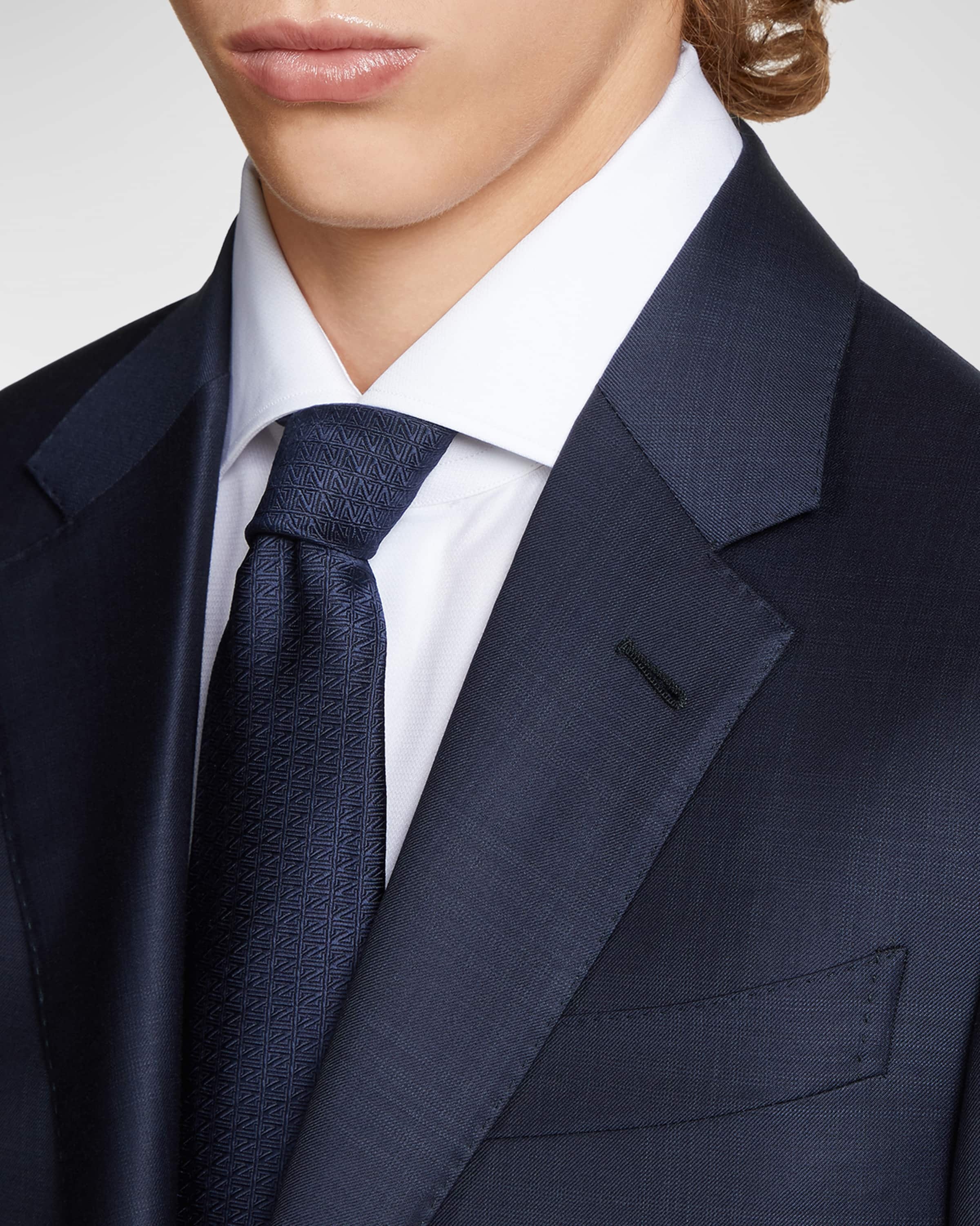 Men's Tonal Plaid Wool-Silk Suit - 2