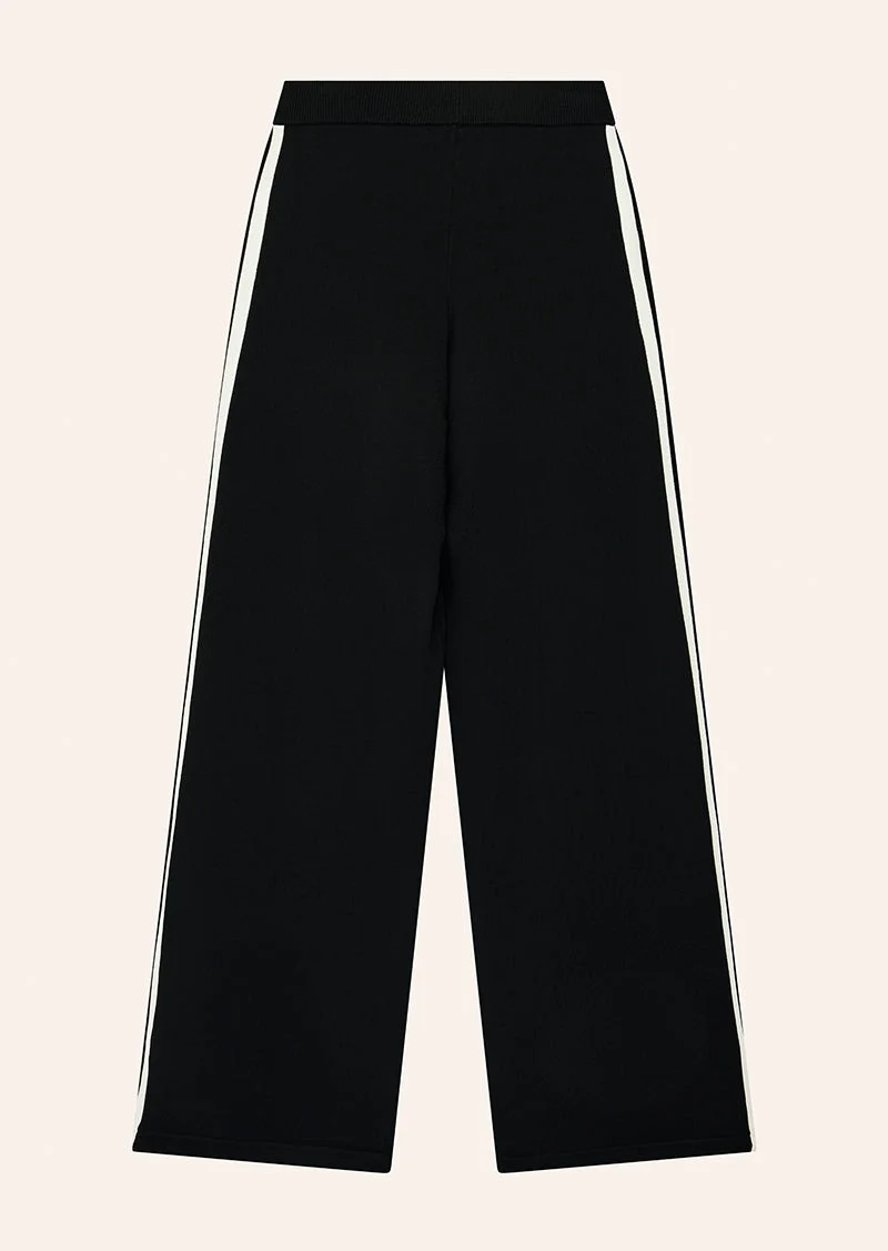 RETREAT KNIT PANT IN BLACK & WHISPER WHITE - 1