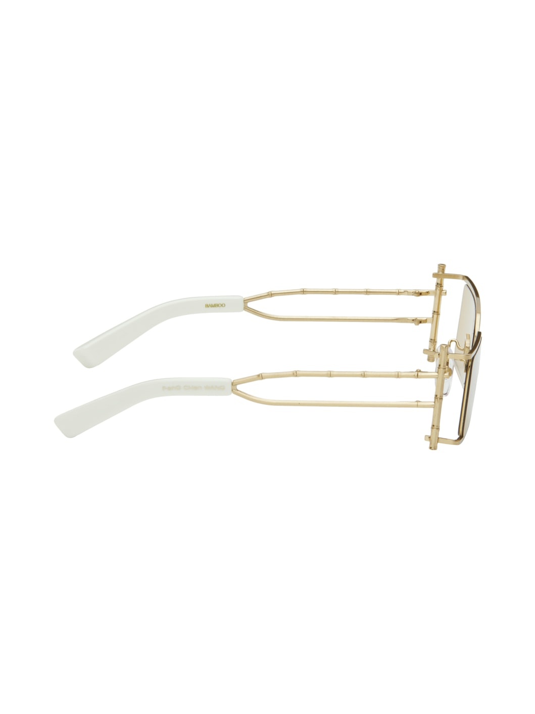 SSENSE Exclusive Gold Bamboo Sunglasses - 2