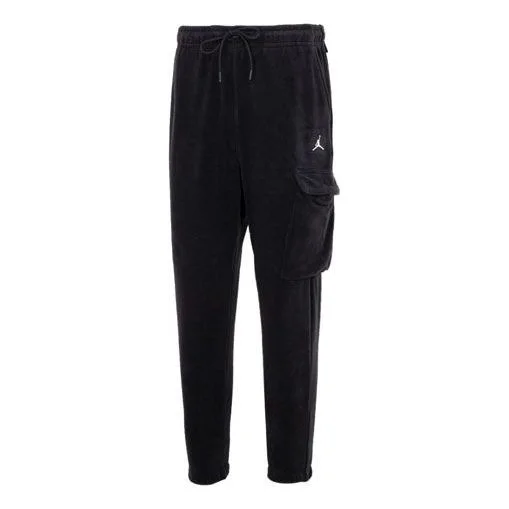 Air Jordan Casual Thicken Fleece Lined Bundle Feet Sports Pants Men's Black DV1568-010 - 1