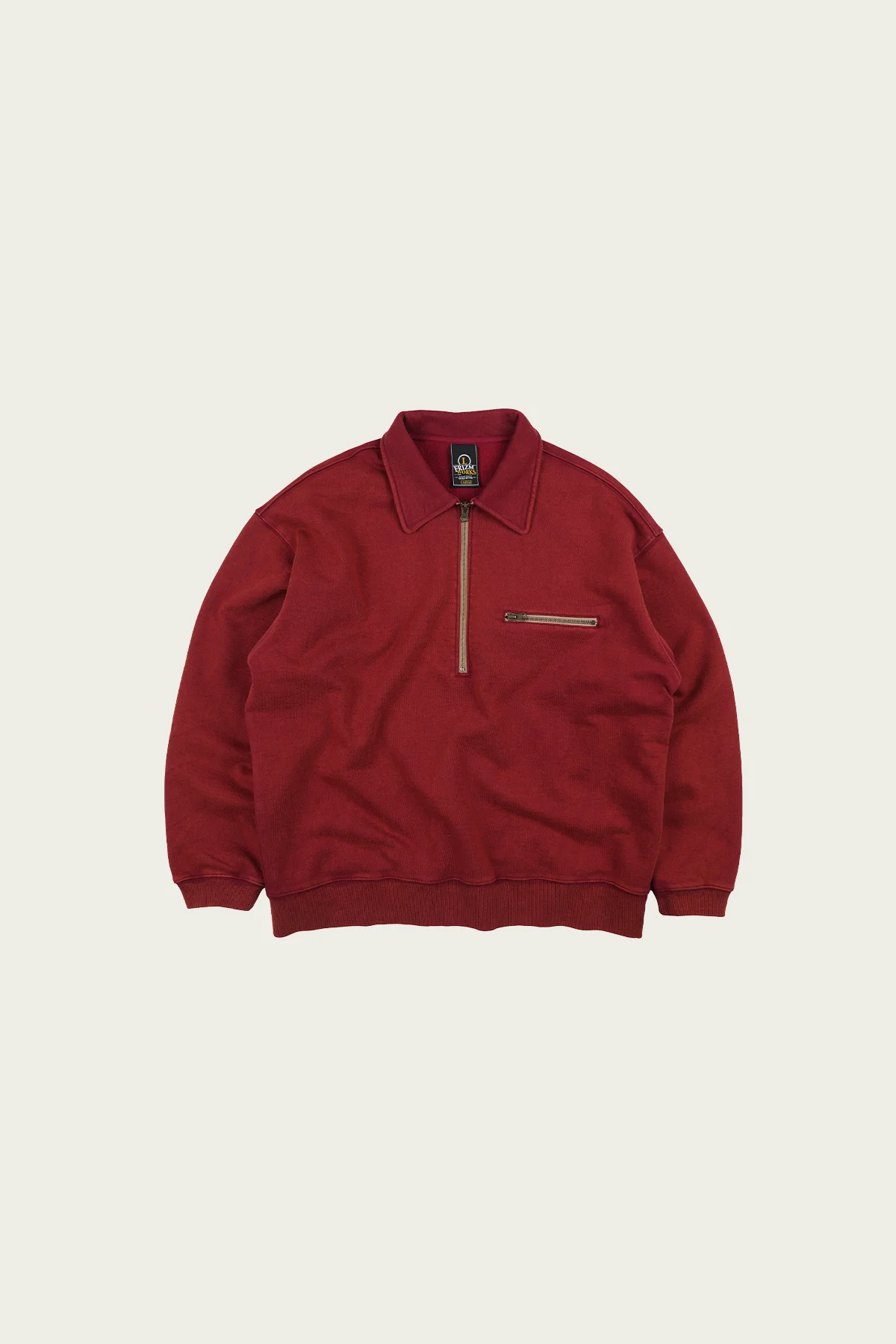 Vintage Dyeing Half-Zip Sweat - Vintage Red - 1