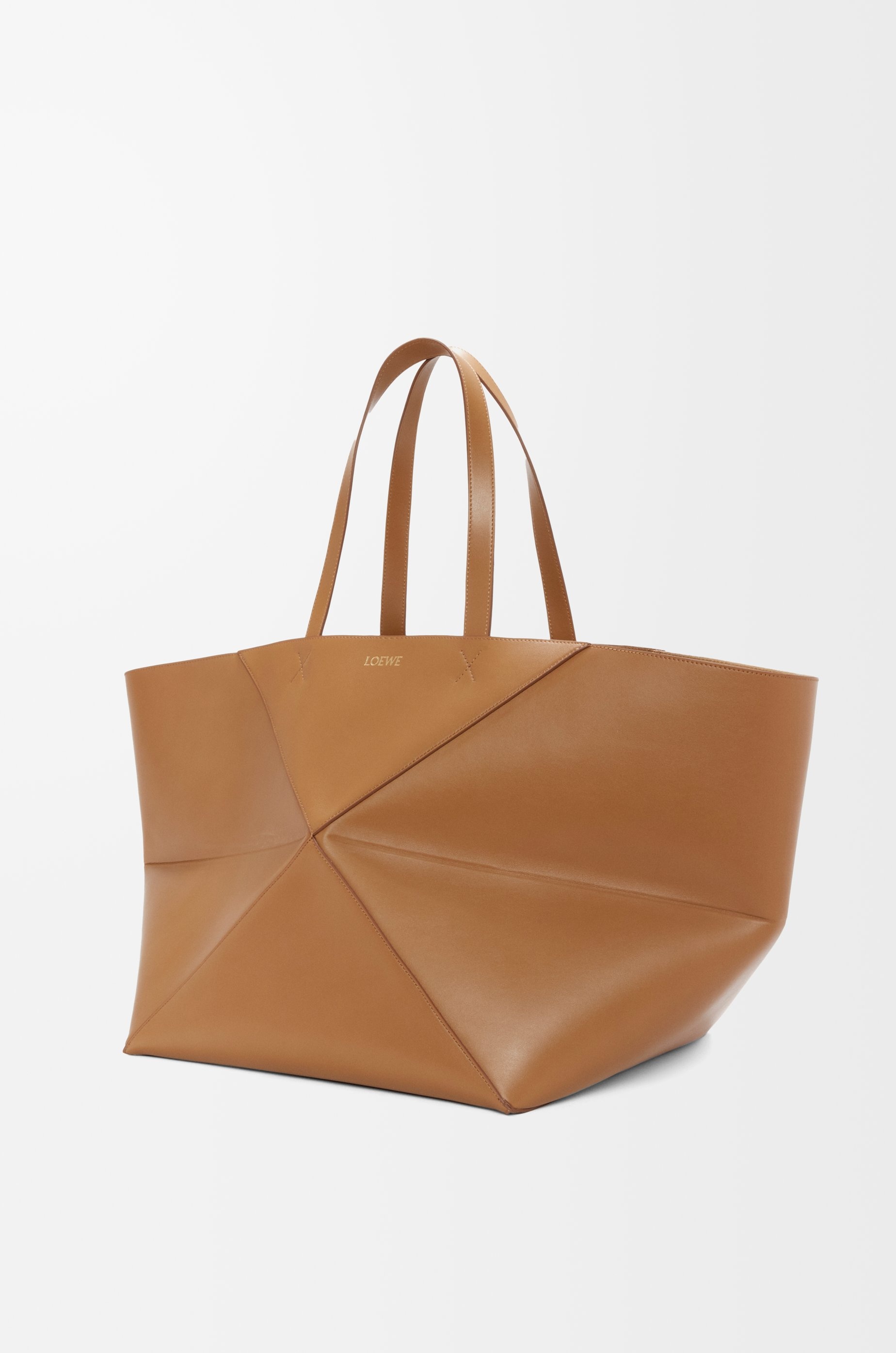 XL Puzzle Fold Tote in shiny calfskin - 2