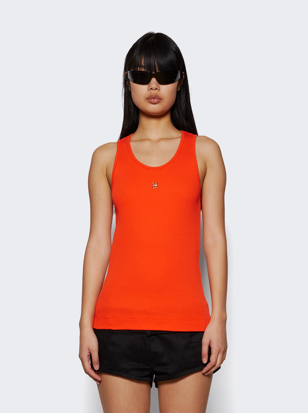 4g Rib Tank Top Orange - 2