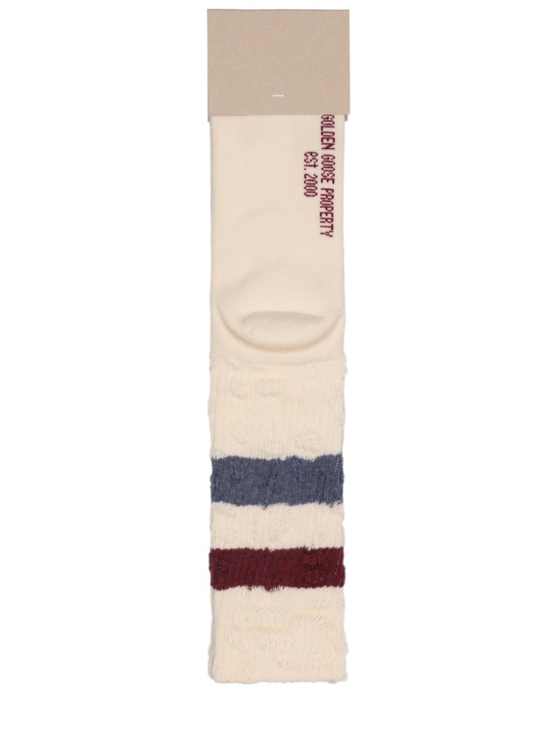 Striped cotton blend socks - 3