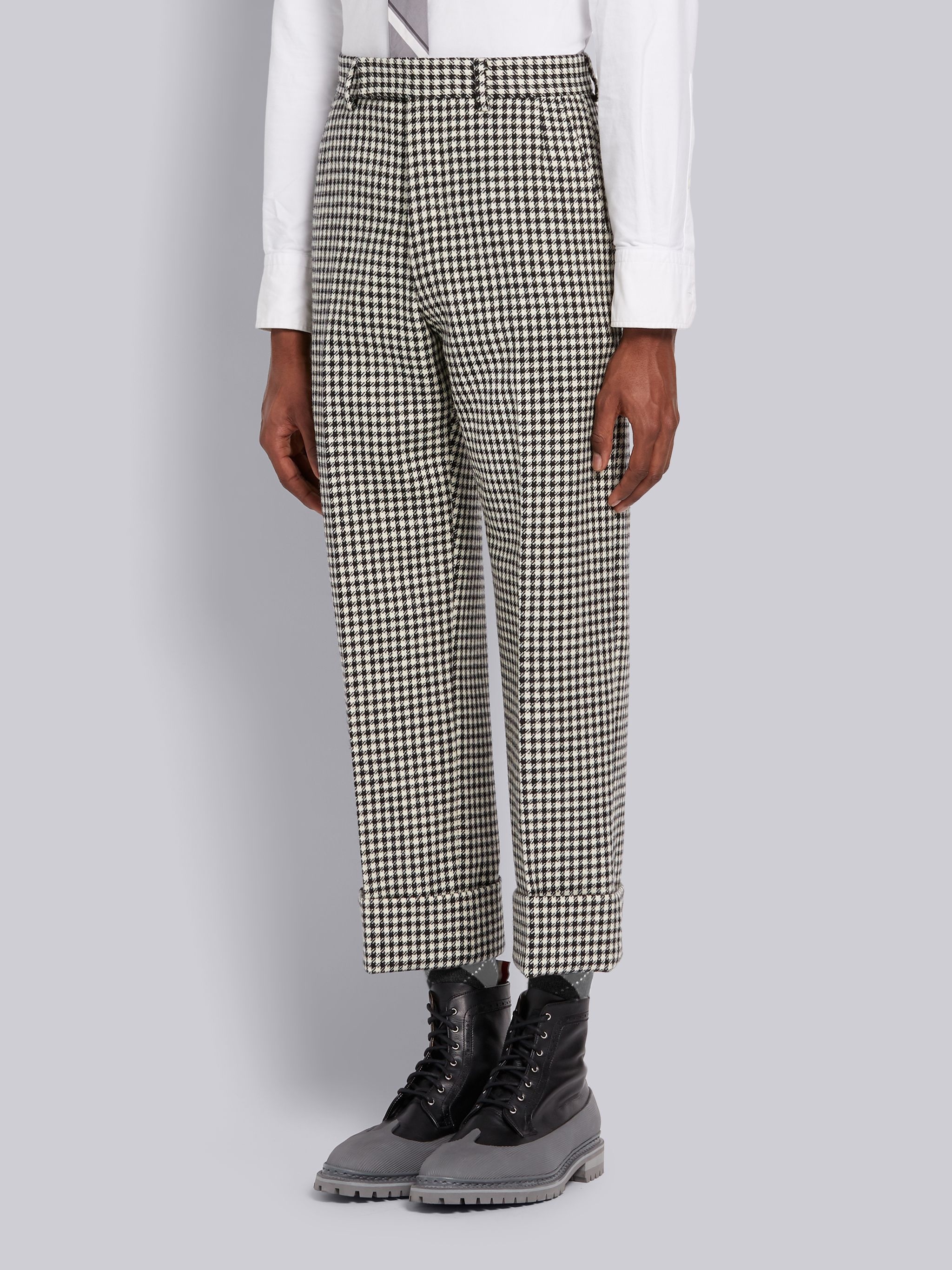 Black and White Gun Club Check Hunting Wool Tweed Sack Trouser - 2