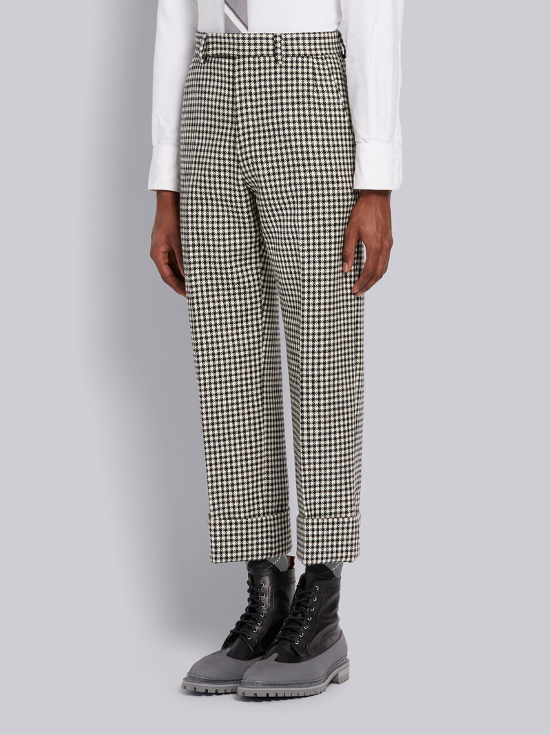 Thom Browne Black and White Gun Club Check Hunting Wool Tweed Sack Trouser outlook
