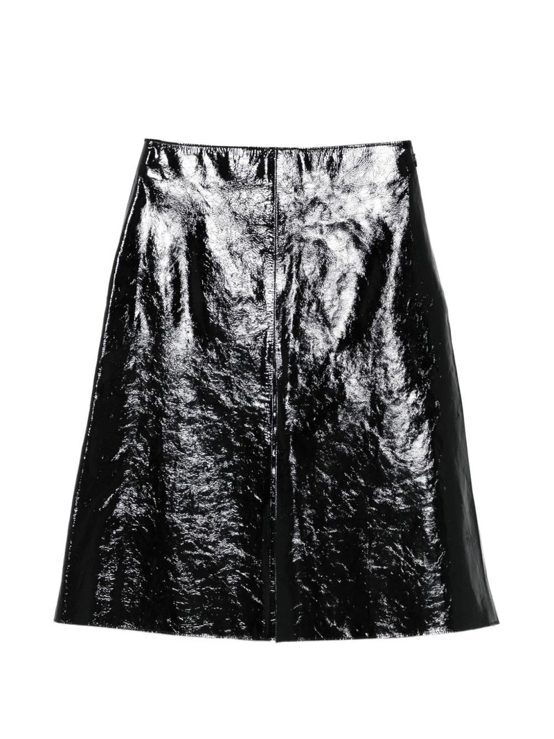 glazed leather skirt 1