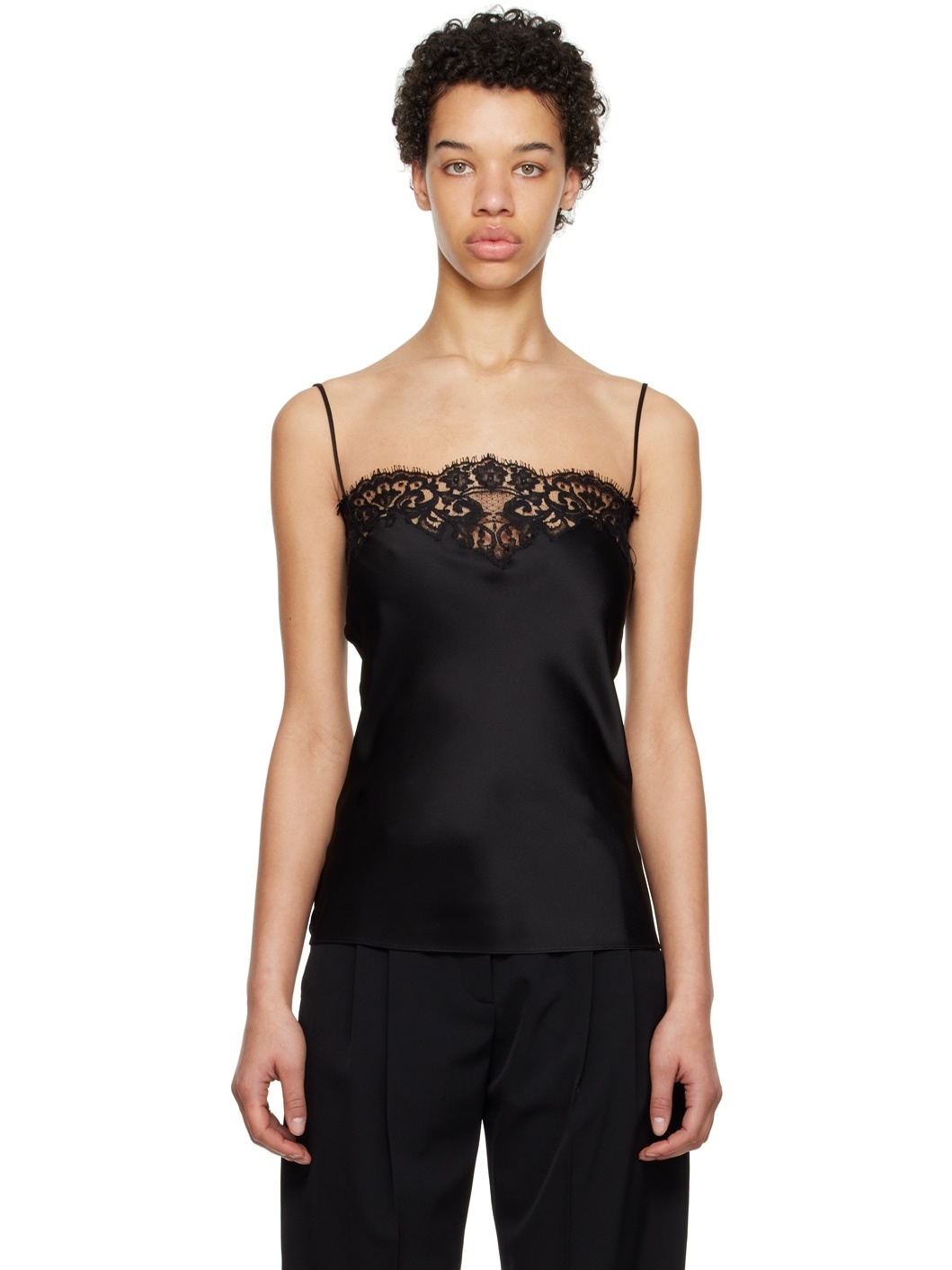 Black Square Neck Camisole - 1