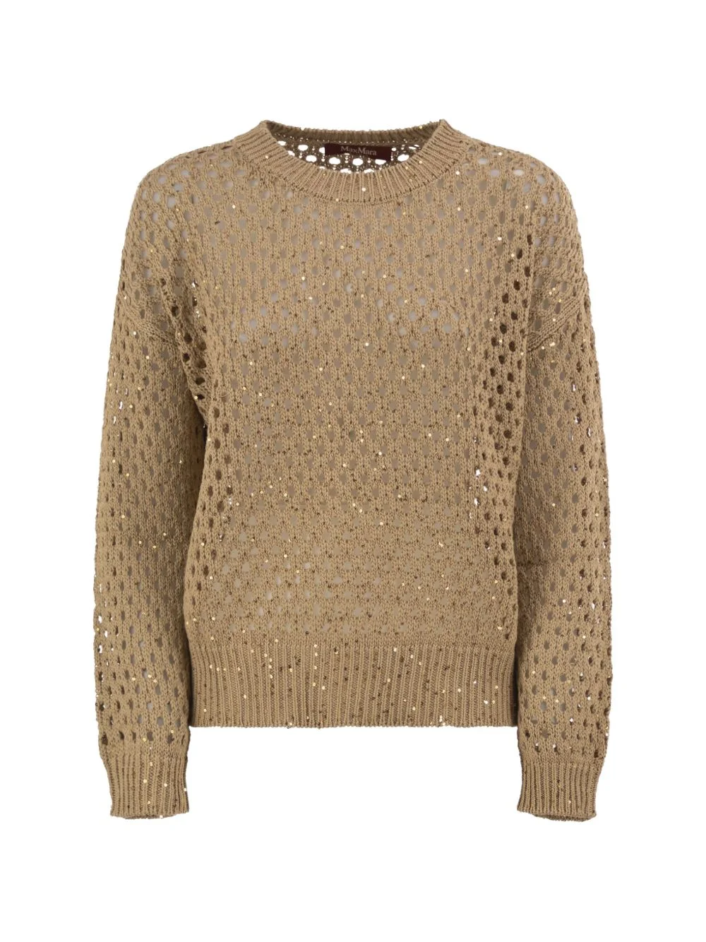 sequin-embellished openwork sweater - 1