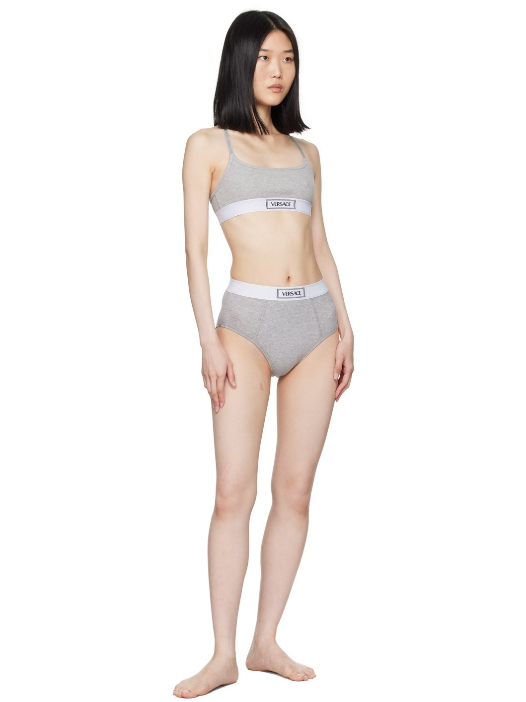 Gray Scoop Neck Bra - 4