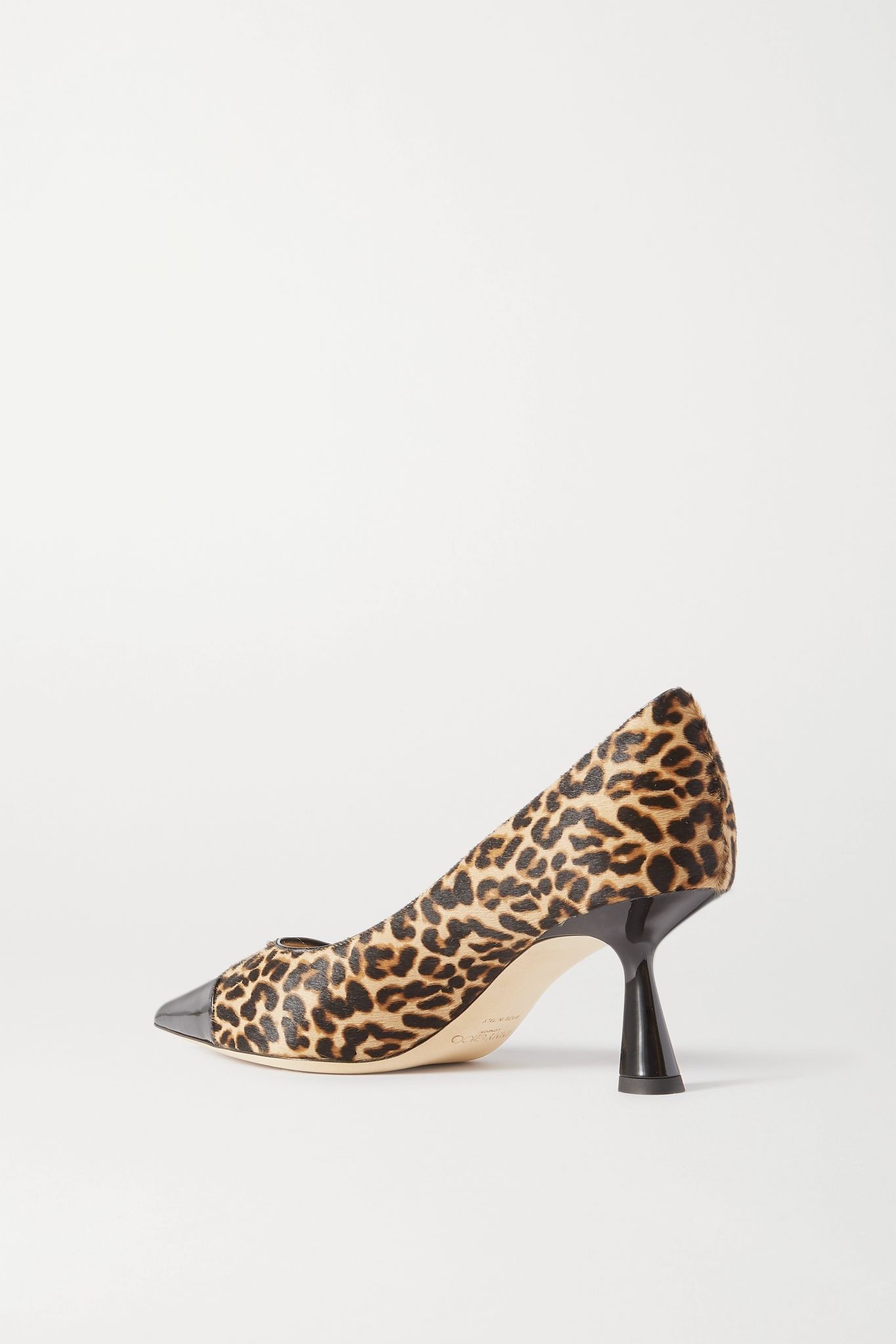 Rene 65 leopard-print goat hair and patent-leather pumps - 3