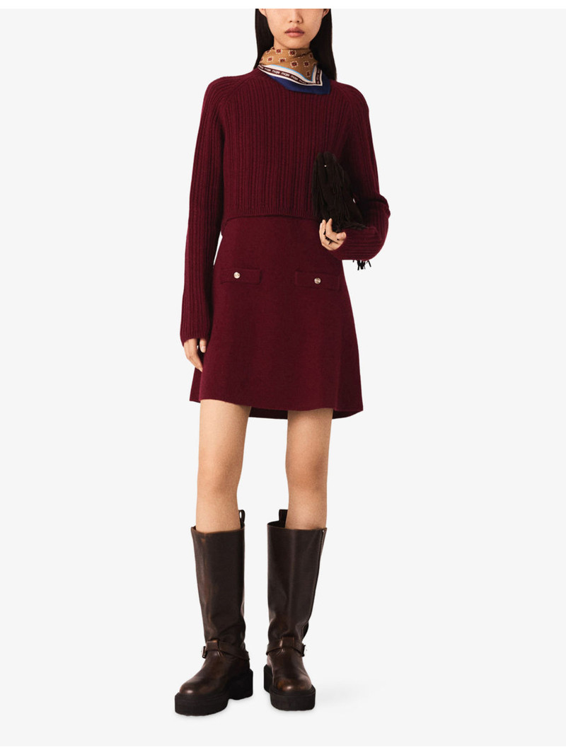 maje Removable Jumper Ribbed Wool-Blend Knitted Dress outlook