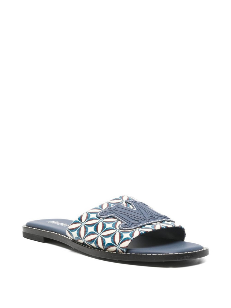 Max Mara geometric-print logo-patch sandals outlook