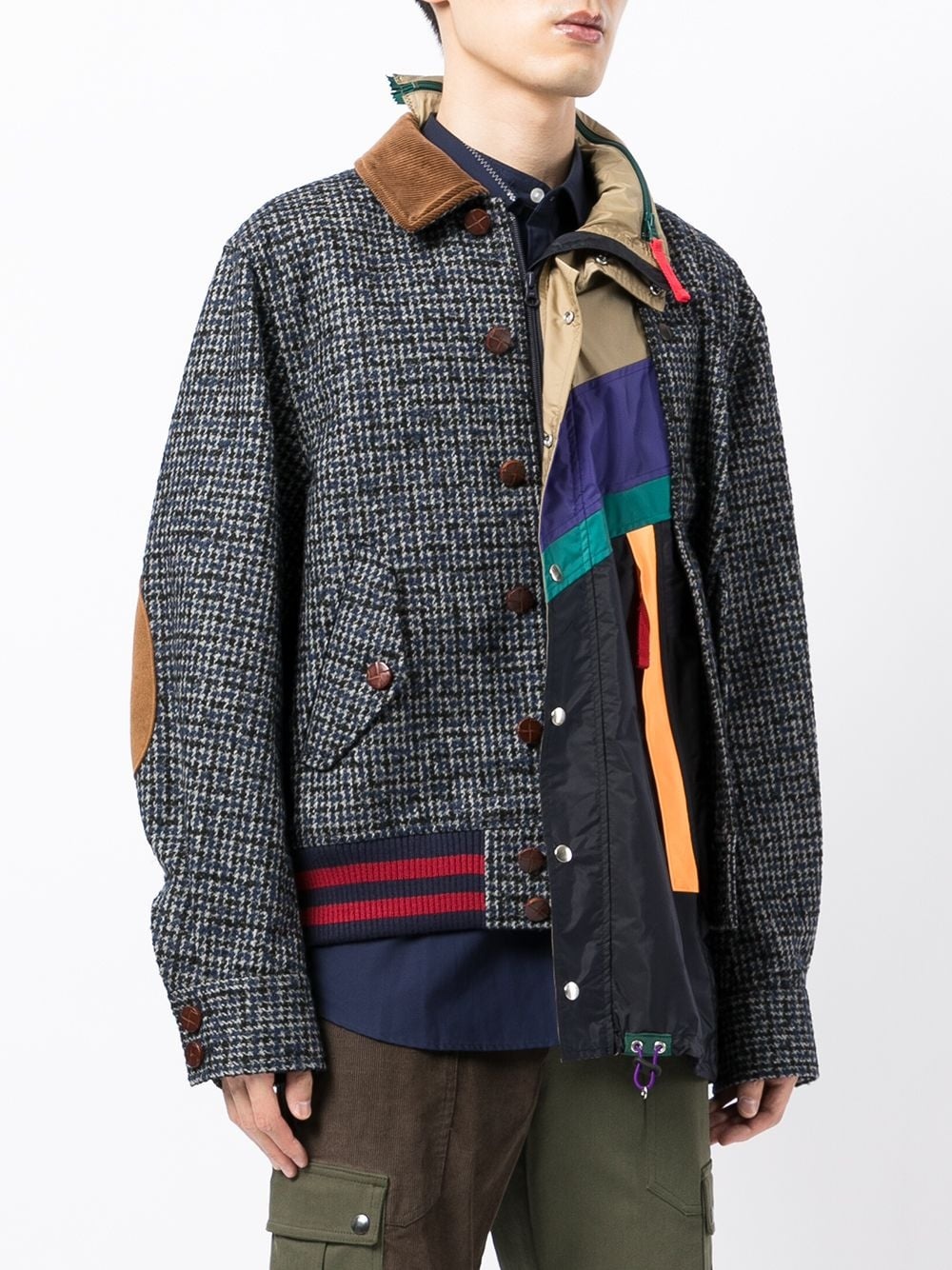 deconstructed-panel wool jacket - 3