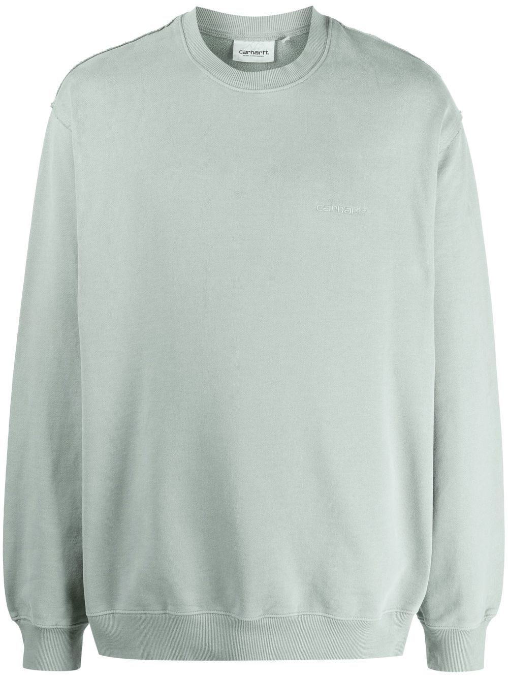 embroidered-logo crew neck sweatshirt - 1