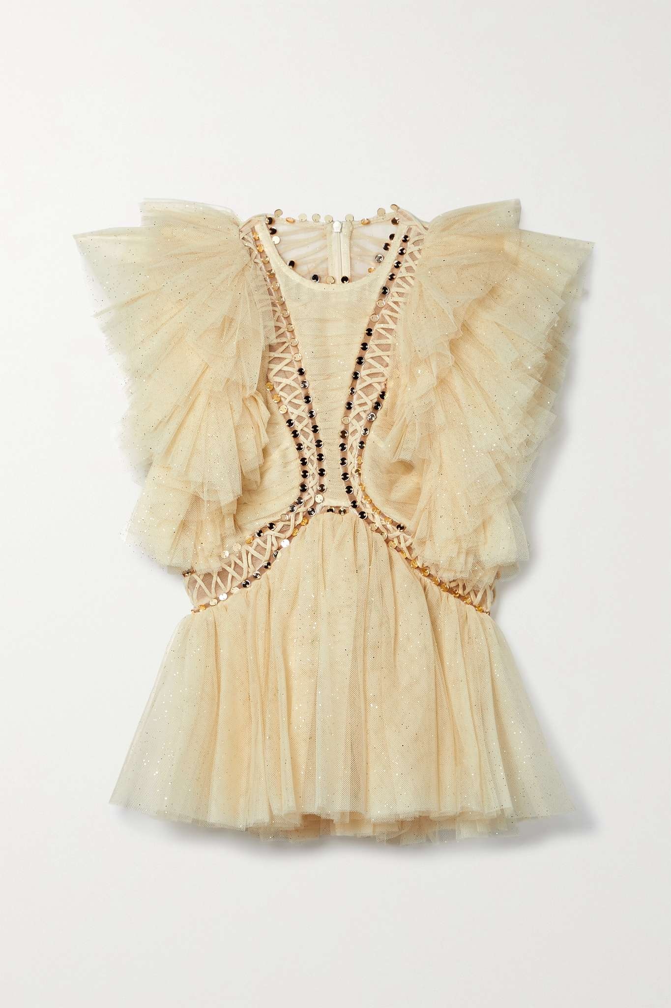 Dancer ruffled sequin-embellished glittered-tulle blouse - 1