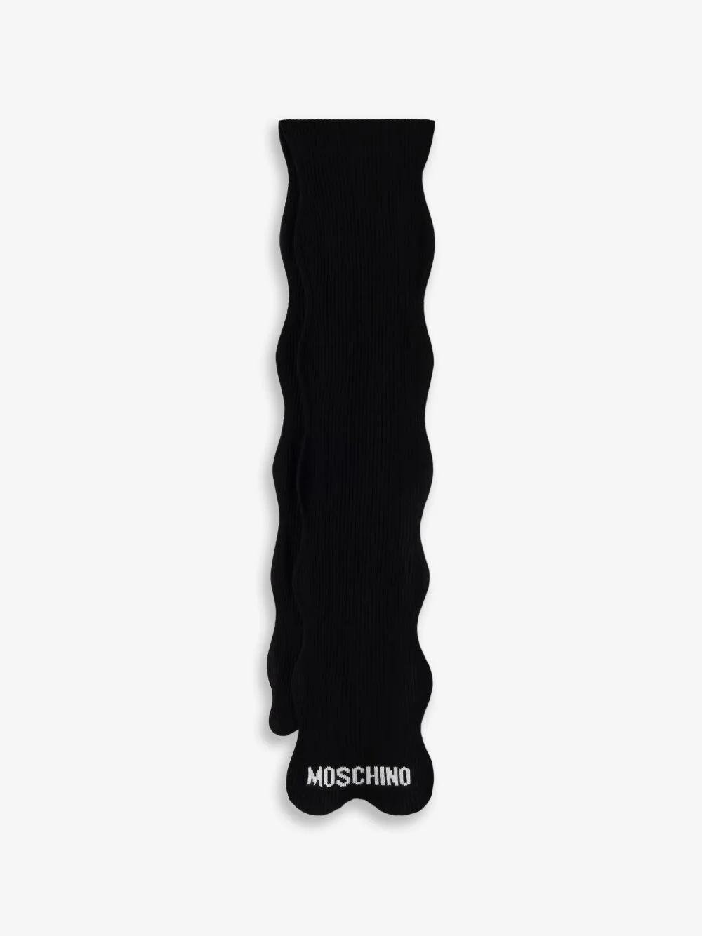 logo-knit wavy-edge scarf - 1