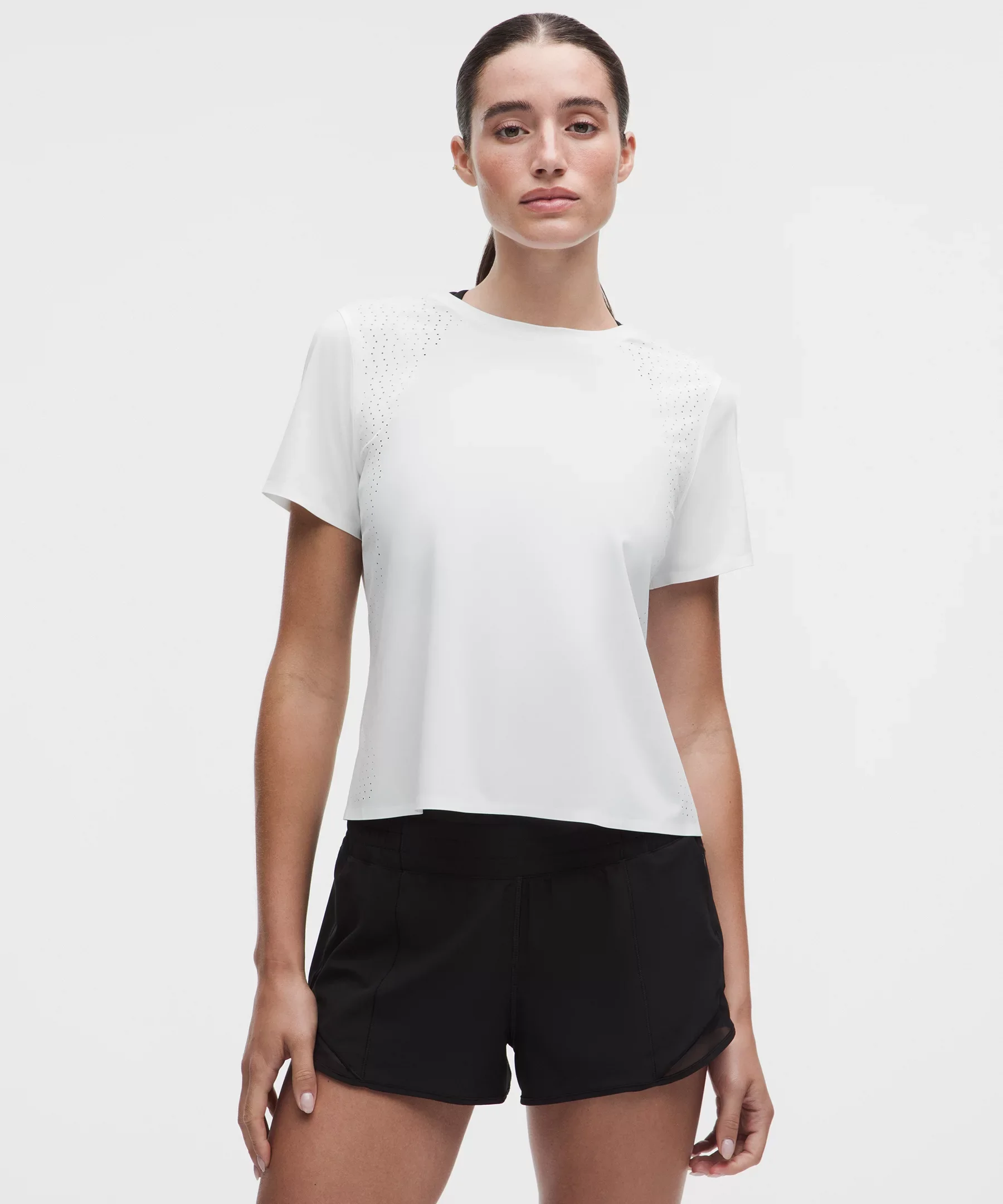 Sleek Perforated Running Short-Sleeve Shirt - 1